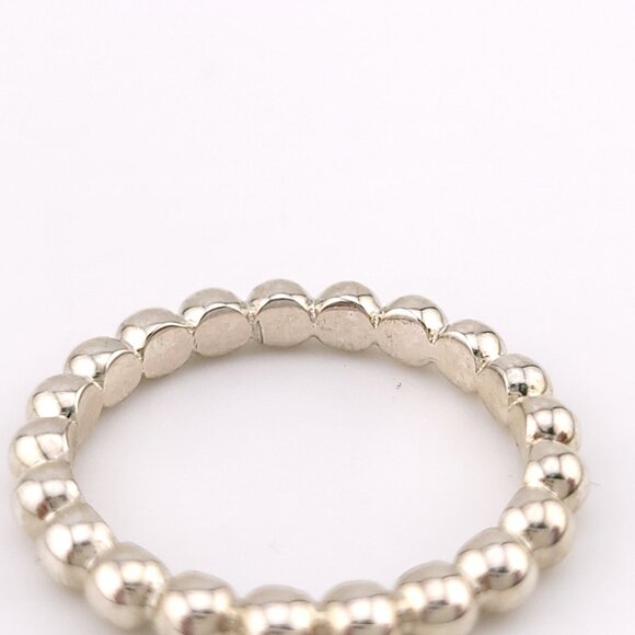 Tiffany & Co. Sterling Silver Ziegfeld Bead Beaded Hardwear Band Ring Size 6 - Picture 6 of 7